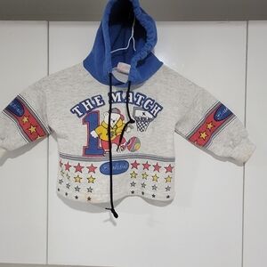 Kids Blue and Gray Basketball Hoodie